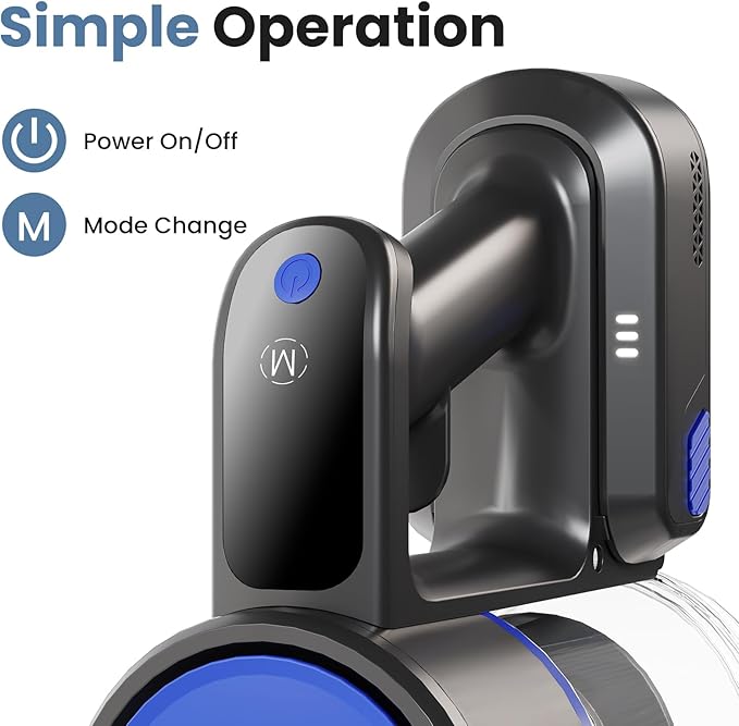 DUMOS Cordless Vacuum Cleaner, Lightweight Stick Vacuum Cleaners for Home, Powerful Suction & LED Lights Rechargeable Battery for Carpets, Pet Hair, Hardwood Floors