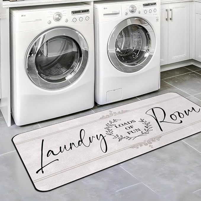 Laundry Room Rug Runner 24"X72" Non Slip Farmhouse Mats Organization and Washable Floor Long Rugs for Laundry Room Accessories Mudroom Kitchen Bathroom Area Rugs Decor