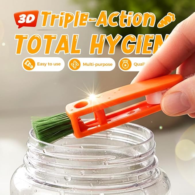 Upgrade 3 in 1 Cup Lid Cleaning Brush Set, 2025 New 12PCS Multifunctional Bottle Crevice Portable Cup Lid Cleaning Brushes, Crevice Cleaning Brush, Home Kitchen Crevice Brush Tools (4)