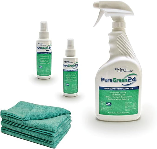 Starter pack Safe & Effective Disinfectant Kills Deadly Germs including RSV COVID-19 Norovirus MRSA Staph flu Contains no toxic chemicals odorless (1 32 & 2 4oz sprays 3 XL MFC’s)