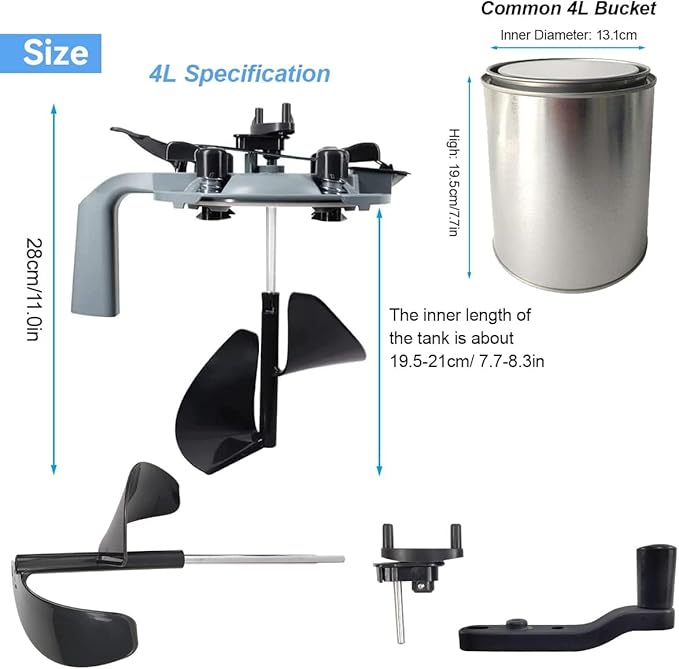 2 PCS 4L Mixing Mate Paint Lid with Paint Pouring Spout and Mixing Blade, 1 Gallon Universal Paint Shaker, for Stirring, Storing and Pouring, with Hand Crank