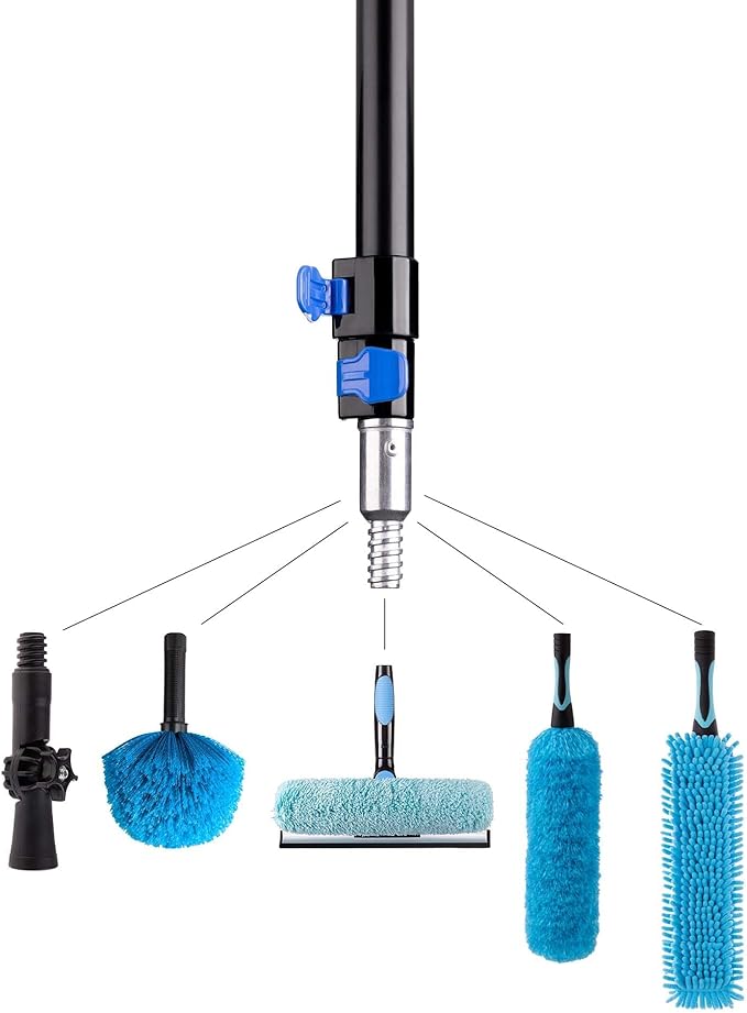 20 Foot High Reach 5-to-12 Foot Long Duster for High Ceilings Fan Cleaner with Sturdy Lightweight Extension Pole