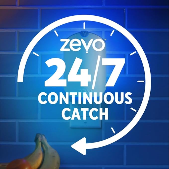 Zevo 3 Refill Cartridges – Indoor Plug-in Fly Trap Refills for Flies, Gnats, Fruit Flies & Moths