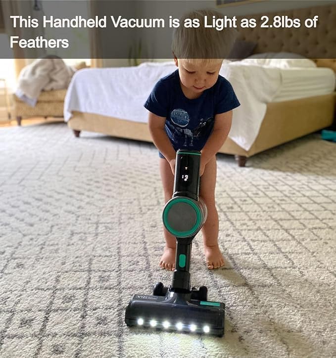 Wyze Cordless Vacuum S with 20Kpa Powerful Suction, Lightweight Stick with HEPA Filter, 300W Powerful Brushless Motor, 40mins Runtime for Home Hard Floor Carpet Pet Hair