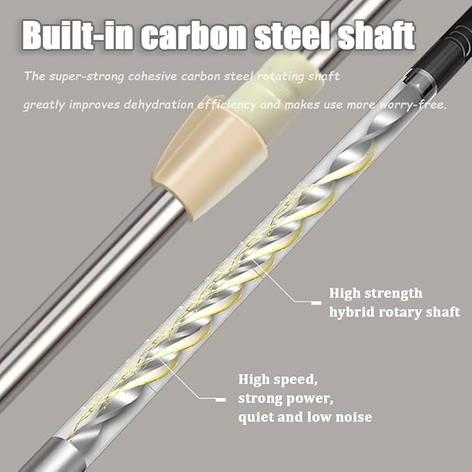 Spin Mop Replacement Mop Handle, 49-inch 360 Degrees Rotating Telescopic Replacement Mop Stick with Stainless Steel Disc for Spin Mop Bucket Cleaning System (Stainless Steel Disc, Purple)