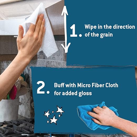 Tub O' Towels Heavy Duty Stainless Steel Cleaner Wipes, 40 Count, 2 Pack, with 12” x 12: Micro Fiber Cloth