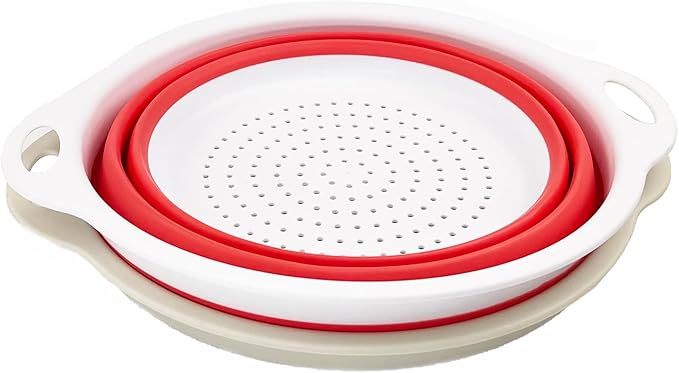 SAMMART 2.6L (0.68 Gallon) Collapsible Tub - Foldable Dish Tub - Portable Washing Basin - Space Saving (Coral Pink+Washed Black, 2)