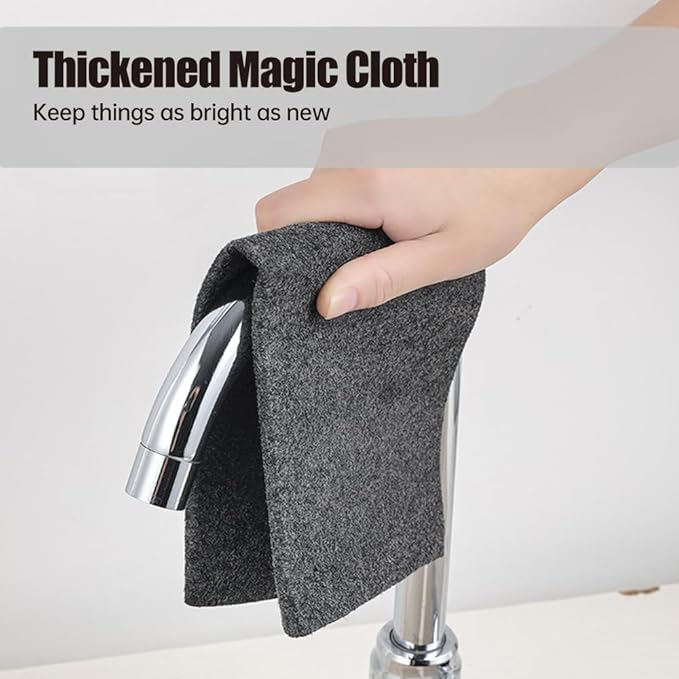 Fliwos Thickened Magic Cleaning Cloth, 2026 New Reusable Glass Wiping Cloths, Streak Free Cleaning Cloths, Multipurpose Microfiber Cleaning Rags Towels for Kitchen, Window and Car Glass (5, 12×12 in)