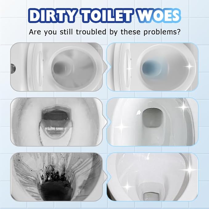 Automatic Toilet Bowl Cleaner, 2025 New Toilet Cleaning Tablets, Long Lasting Tank Cleaner for Bathroom, Convenient Blue Deodorizer, Easy Flush Cleaner Tablets for Home (30)