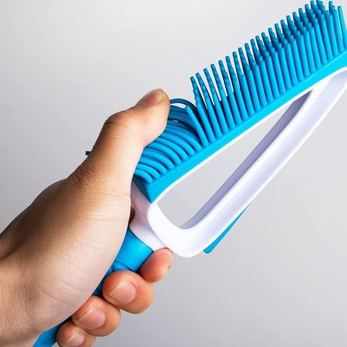 CHANHOO Pet Rubber Brush with Mini Dustpan,Dog Cat Hair Removal Brush with Squeegee,Portable Small Carpet Brush for Clothes,Cars,Sofa,Bed Sheet