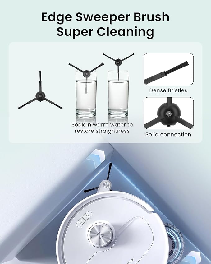 Rrochio 23 Pack Replacement Parts for Roborock Q Revo Robot Vacuum Accessories Kit with1 Main Brush,6 Mop Pads,6 Black Side Brushes,6 Dust Bags,2 Hepa Filter,1 Cleaning Tool,1 Screwdriver