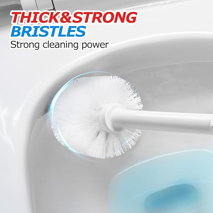 FORASTO 3 in 1 Toilet Brush and Plunger Set,Toilet Bowl Brush Plunger Set,Toilet Brush Plunger Combo,Cleaning Brush,Cleaning Supplies, Crevice Cleaning Brush, Bathroom Cleaning Tools, Pearl White