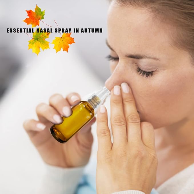 Nasal Spray Bottle 4Pcs 1oz (30ml) with Press Spray Head Refillable Portable Fine Mist, 2 Funnel, 1 Dropper,Labels,Glass Nose Spray Bottle Empty