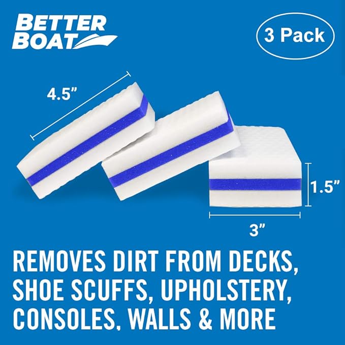 Premium Boat Scuff Erasers, Boating Accessories for Cleaning, Gift for Pontoon, Fishing, Jon Boats, Decks, Vinyl and Hull Cleaner, Gadgets for Men and Women
