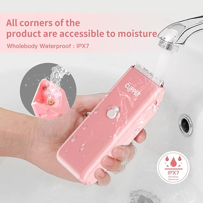 Founouly Pink Dog Cat Clippers, Home Professional Cordless Cat Grooming Tools for Dog Thick Coat Clippers, Low Noise Pet Hair Trimmer Kits with 9-Pieces