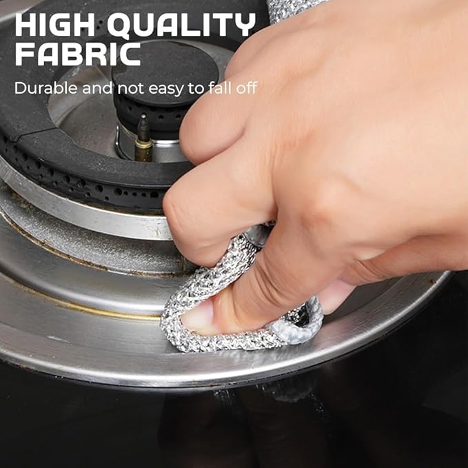 Multipurpose Wire Dishwashing Rags for Wet and Dry, 2025 Upgrade Non Scratch Metal Wire Dishcloth, Reusable Premium Metal Scrubbing Pads Sponge Clean for Home Kitchen Stove Tops (5Pcs)