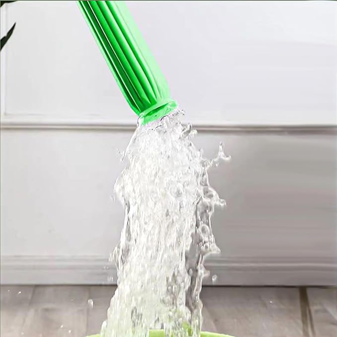 Generic 2 in 1 Dehydrated Mop, Self Wringing, Microfiber Head, Floor, Tile, Vinyl, Green, 1PCS