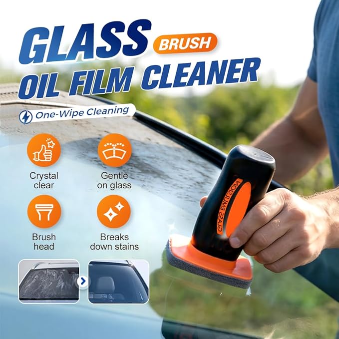 2026 Handheld Glass Oil-Film Remover, New Upgrade Emulsion Cleaner Glass Cleaning Board for Cars, Multifunctional Oil Film Remover for Windshield, Car Glass Brush for Car Maintenance (2, 200g)