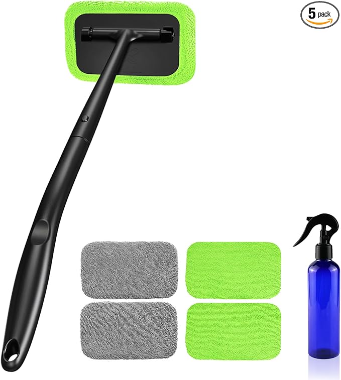 XINDELL Grip 22” Microfiber Car Window Cleaning Tool – Dash & Windshield Brush with Ergonomic Handle, Reusable Pads for Interior & Exterior Glass Cleaning
