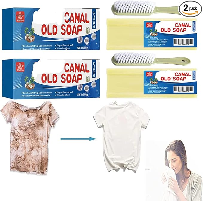 Grand Underwear Cleaning,Canal Old Soap with Brush,Laundry Bars Grand, underwear cleaning, canal old soap long lasting fragrance (2pcs)