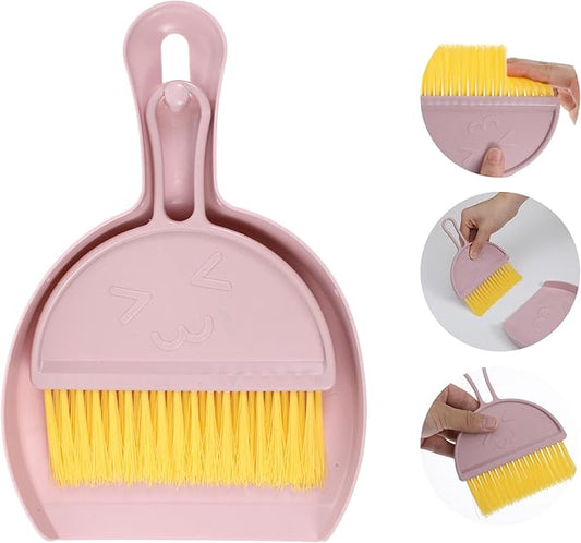 Ouligay Small Dustpan and Brush Set Mini Handheld Broom and Dustpan Set Portable for Home, Sofas, Kitchen countertops, Storage Shelves, Office desks, bathrooms, and pet Areas