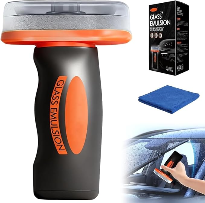 2026 Handheld Glass Oil-Film Remover, New Upgrade Emulsion Cleaner Glass Cleaning Board for Cars, Multifunctional Oil Film Remover for Windshield, Car Glass Brush for Car Maintenance (1, 100g)