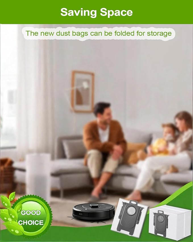 ApexOne 10 Packs Vacuum Dust Bags for Roborock S8 Pro Ultra/ S8+/ S7 Max Ultra/ S7 MaxV Ultra/ Q5+/ Q7+/ Q7 Max+/ Q5 Pro+/ Q8 Max+ Clean Base Automatic Dirt Disposal Cleaners, 3L Large Capacity