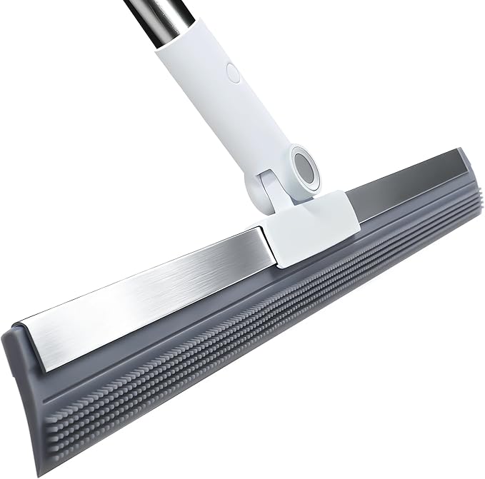 Purexa Professional Air Broom for Water & Pet Hair Removal, Floor Squeegee for Tile, Hardwood & Under-Furniture Cleaning with 51″-58″ Telescoping Handle & 180° Rotating Head
