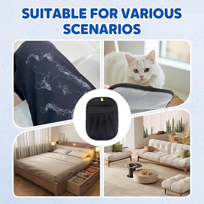 Fauppt Pet Hair Removal Glove for Dogs Cats,Upgrade Electrostatic Pet Hair Remover Removal Gloves for Couch Clothes Carpet