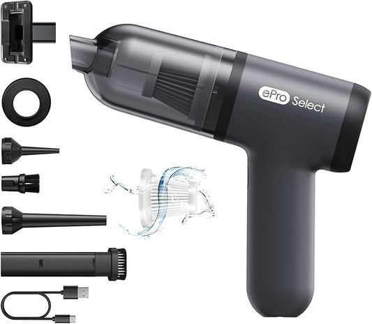 EPROEON EV1395 Cordless Handheld Vacuum Cleaner - 75W 12000Pa Strong Suction, 14-24min Runtime, 0.14L Dust Bin, Multi-Accessories for Stairs, Floors & Narrow Spaces