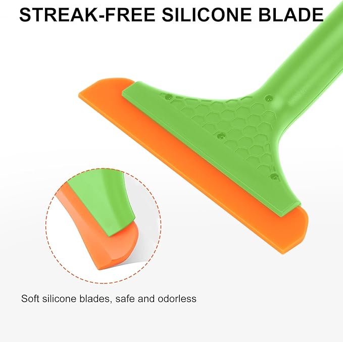 SetSail Silicone Shower Squeegee for Glass Doors Small Squeegee for Shower Glass Door Mini Squeegee for Car Window Cleaning 2 Packs, Green