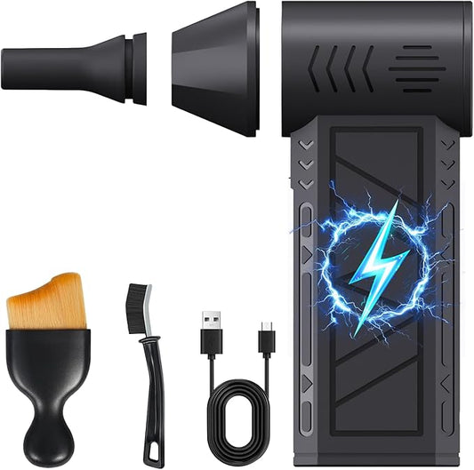 3-in-1 Cordless Blower Vacuum with LED Light, 130,000 RPM Turbo Fan, Type-C Charging for Car Detailing, Keyboard/PC Cleaning, Pet Hair, Leaf Blowing, Home & Car Use