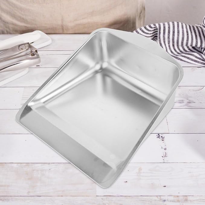 HOODANCOS Stainless Steel Handheld Dust Pan Heavy Duty Dustpan for Indoor Outdoor Use Multi Functional Garbage Shovel for Home Desk Floor Cleaning 11.53X10.23X3.93 Inches