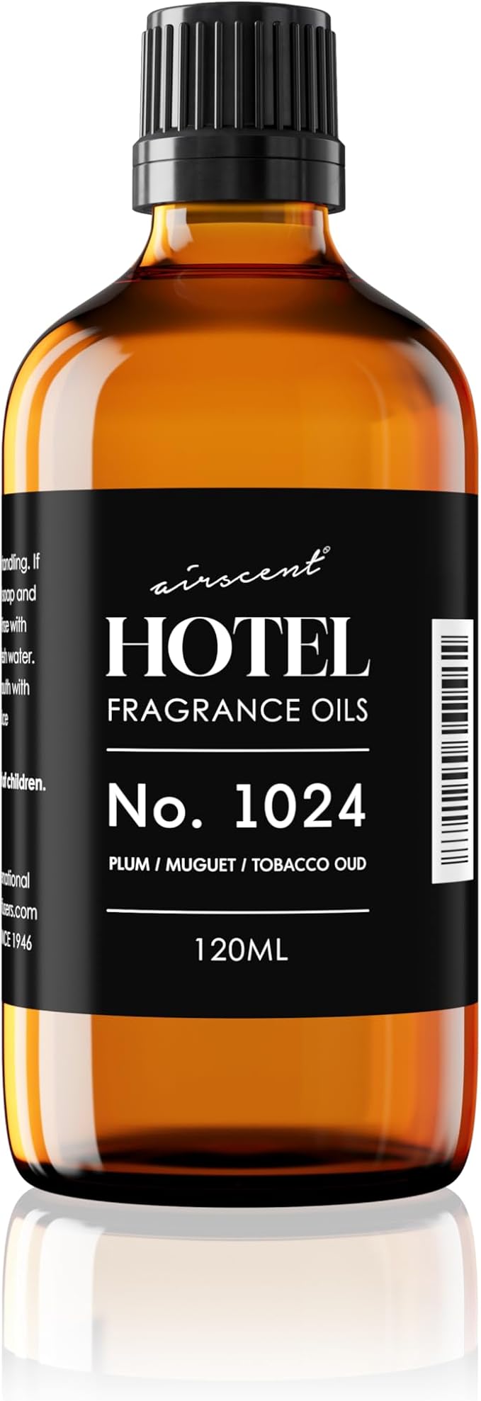 AirScent Hotel Diffuser Oil No. 1024 - Plum Muguet Tobacco Oud - Hotel Scent Dupe - Premium Fragrance Oil for Ultrasonic and Waterless Diffusers and Crafting - 120 ml, 4 fl oz Glass Dropper Bottle