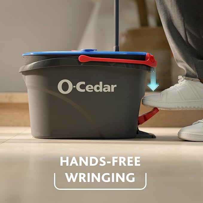O-Cedar EasyWring RinseClean Microfiber Spin Mop & Bucket Floor Cleaning System with Citrus and Lavender Pacs (Variety Pack)