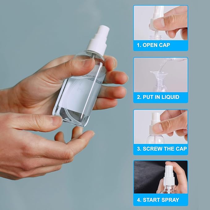 2-PACK 2 OZ Glass Spray Bottles-Use to Store for Essential Oils, Perfumes, Face Mist, Fragrances, Water