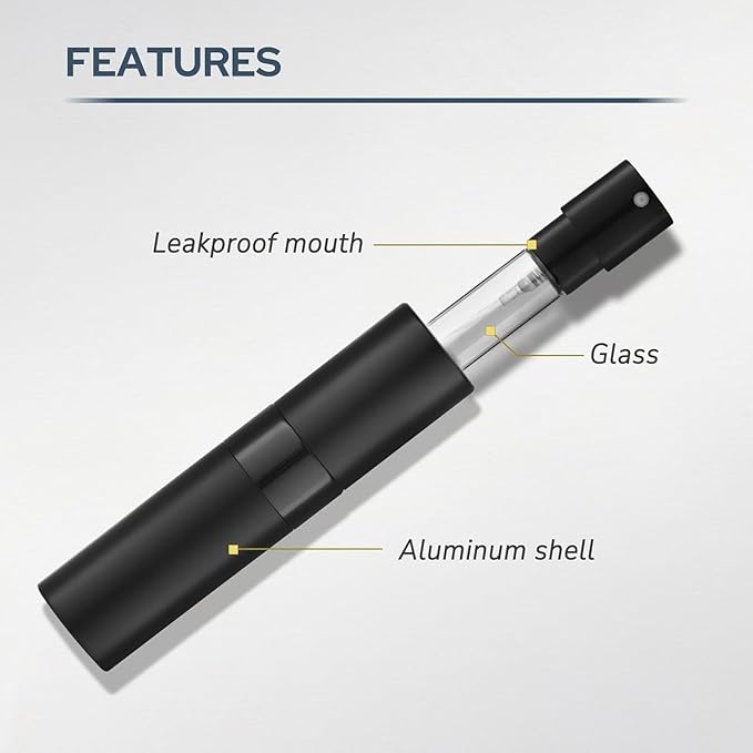 Perfume Atomizer Travel Bottle Refillable: Cologne Sprayer Portable for Men - Mini Spray Empty for Refill - 8ml Small Size Gold