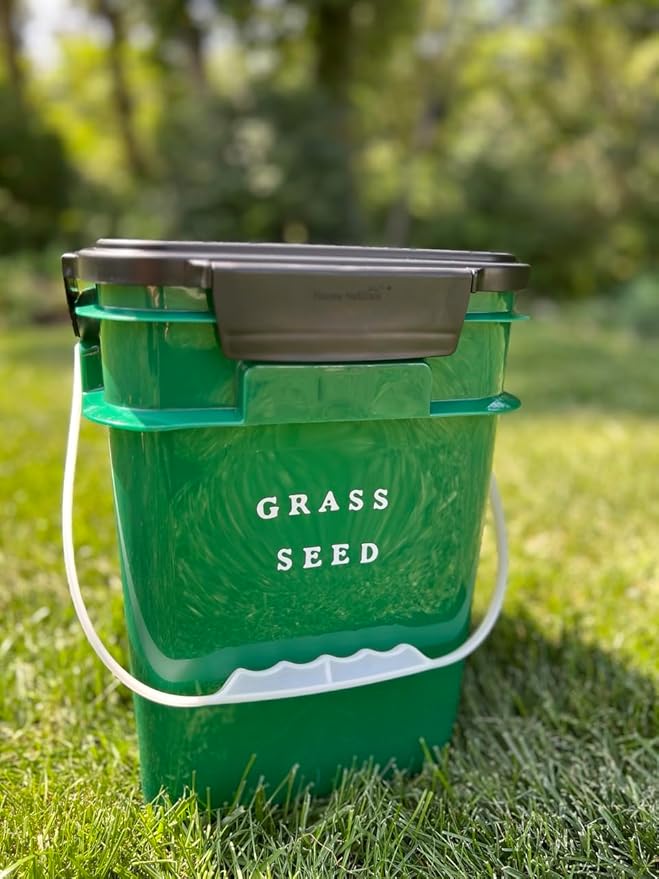 House Naturals 4 Gallon Square Buckets with lids- Made in USA Container- Pack of 10 (Dark Green - Black lids)