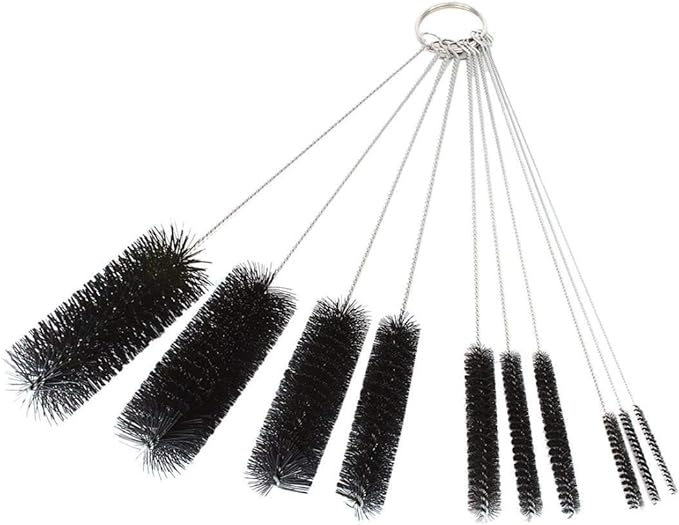 Long Straw Brush, Nylon Pipe Tube Cleaner 8.2-ihch 10 Different Diameters Set of 10