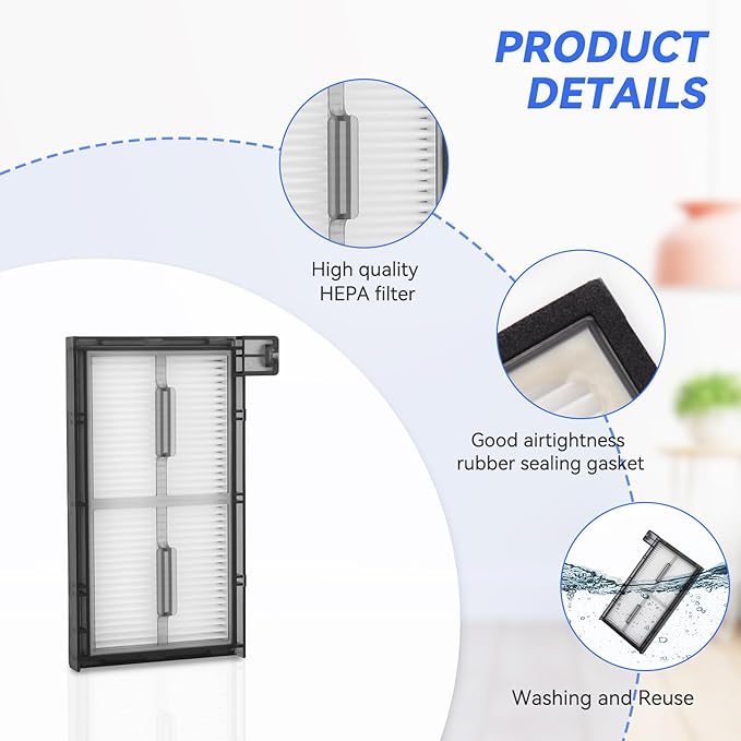 Washable Filter Replacement for Eufy X8 Pro: Perfect Fit, Reusable Vacuum Filters Compatible with RoboVac X8 Pro Series（4 pack）