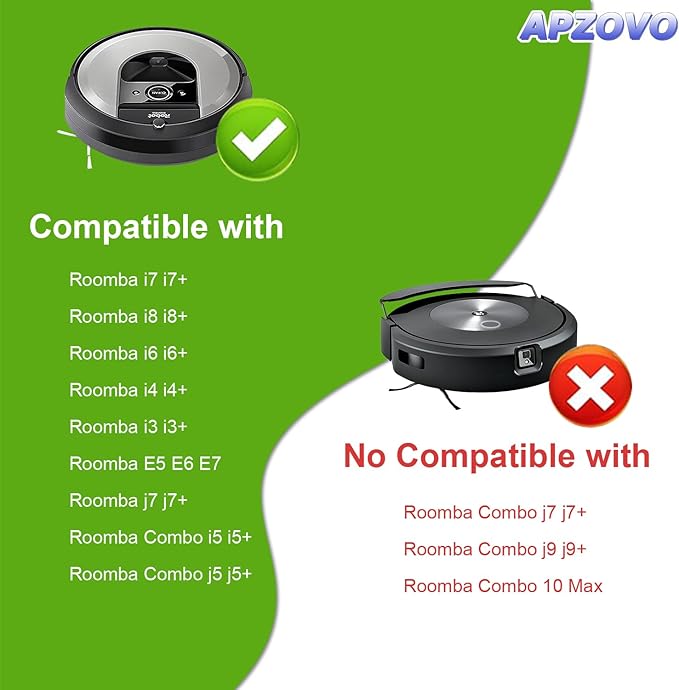 APZOVO 2 Set Replacement Brushes Compatible for iRobot Roomba E & I & J Series, Replacement Parts for Roomba i1 i1+ i2 i2+ i3 i3+ i4 i4+ i6 i6+i7 i7+ i8 i8+ j6 j6+ j7 j7+ E5 E6 E7, Combo i5 i5+ j5 j5+