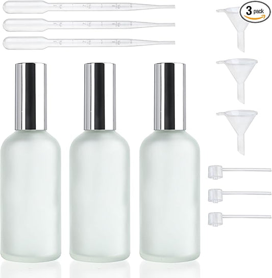 YU FENG Perfume Bottles Empty Glass Refillable Atomizer 3 Pack 100ml/3.4oz