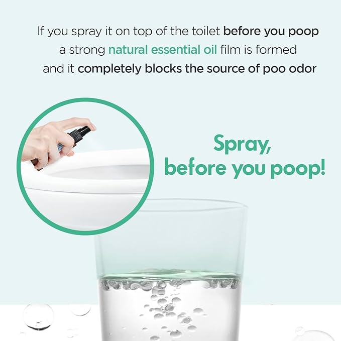 Pre-PooP Aromatic Bathroom Toilet Spray, Potty Deodorizer, Neutralize Bad Odors (5.07 fl.oz.) - Blooming Flowers Scent, Essential Oils