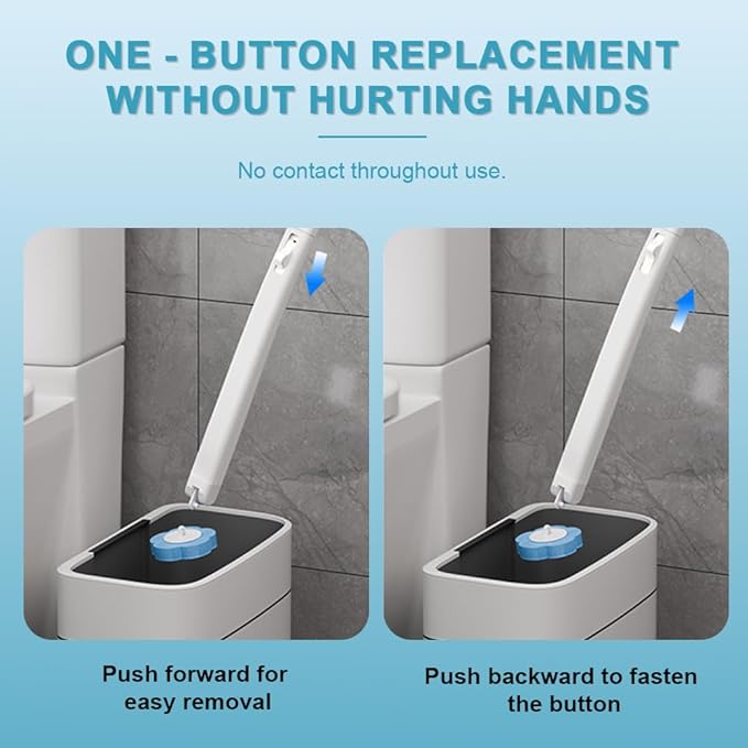 Disposable Toilet Brush,Toilet Bowl Cleaner,Toilet Cleaning Supplies,Toilet Bowl Brush,Automatic lid-Opening and Closing Toilet Brush with Holder, 48 Refills for Cleaning and Bathroom Maintenance