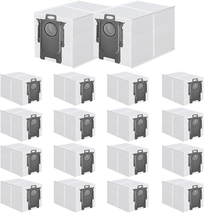 ApexOne 18 Pack Dust Bags for Roborock QV 35A/Qrevo S5V/Saros 10/10R/Q Revo/Qrevo S/Qrevo Pro/Qrevo MaxV/Qrevo Master/Qrevo Plus/S8 Max Ultra/S8 MaxV Ultra/Qrevo Slim Vacuum Cleaner, 3.2L Capacity