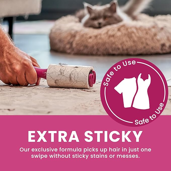 Metkix Lint Rollers for Pet Hair Extra Sticky, Special Cover Design Black Dog, Pet Hair Remover, 100 Sheets