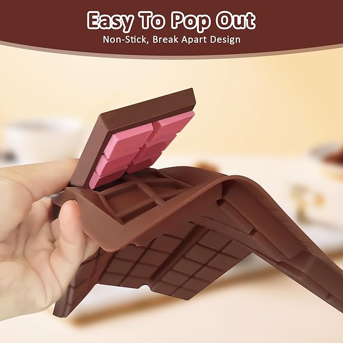 Silicone Chocolate Bar Mold - Non-Stick Deep Chocolate Mold for Homemade Dubai Pistachio Bars, Candy, Protein & Energy Bars (2 Pack)- Ideal for Homemade Desserts and Gift-Making Projects