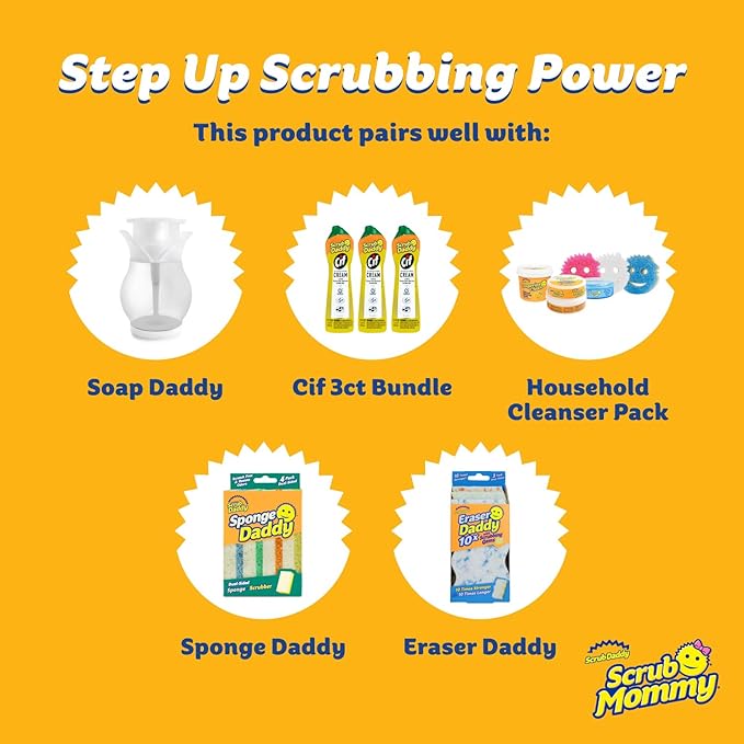 Scrub Daddy Scrub Mommy Kitchen Sponges for Dishes & Wiping Spills - Dual-Sided Dish Scrubber Sponge for Cleaning - Multi-Colored Bulk Pack - Stain & Odor Resistant (7 Count)
