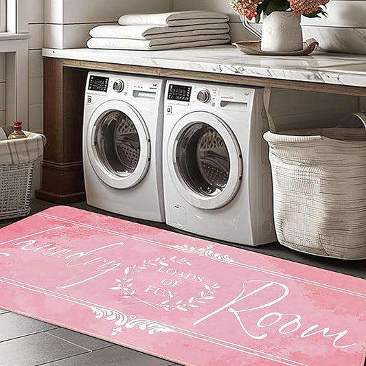 Laundry Room Rug Runner 24"X72" Non Slip Farmhouse Mats Organization and Washable Floor Long Rugs for Laundry Room Accessories Mudroom Kitchen Bathroom Area Rugs Decor