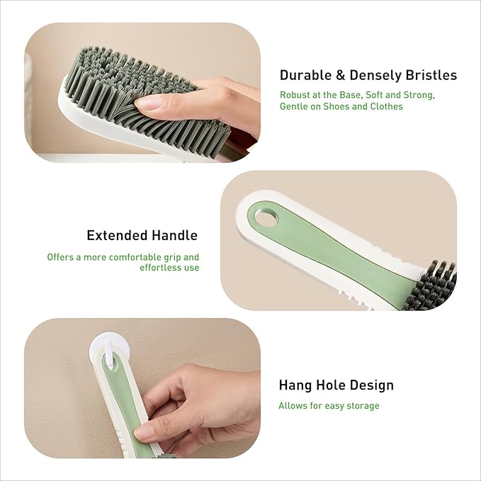 Shoe Cleaning Brush Laundry Brush,Comfort Grip Soft Scrub Brushes for Household Use,Detachable Dual-Use Cleaning Brush Tool - for Clothes Shoes Bathroom